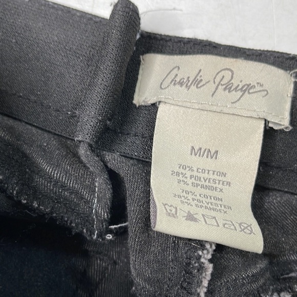 CHARLIE Paige Denim Jeggings Jeans Charcoal Distressed Raw Hem Size Medium - Picture 8 of 12